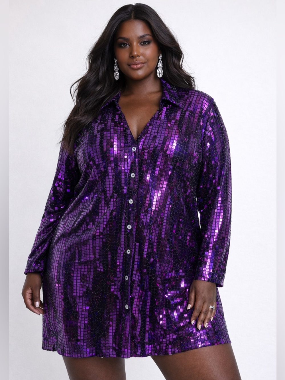 New Purple Sequin Maxi Dress for sale by Ashley Stewart